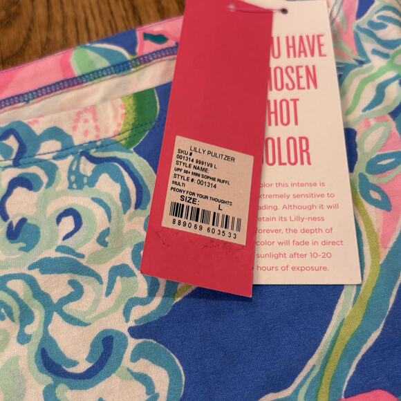 Lilly Pulitzer NEW UPF Mini Sophie Ruffle Dress L 10-12 Peony For Your Thoughts - Picture 10 of 13